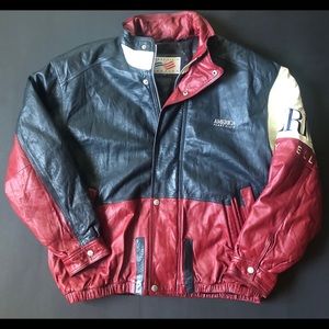 Perry Ellis America leather bomber coat